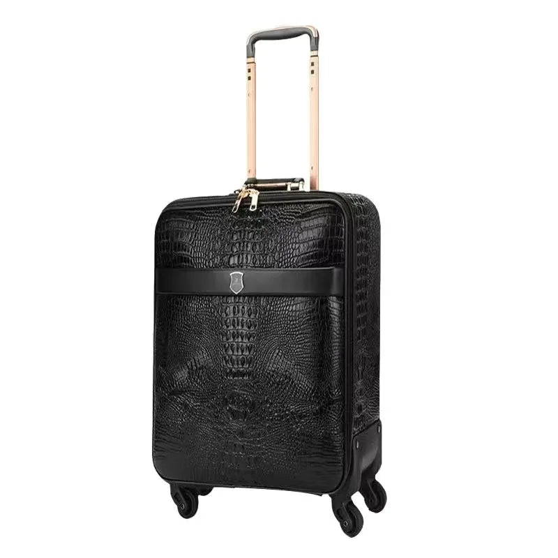 Luxury Crocodile Leather Trolley Luggage