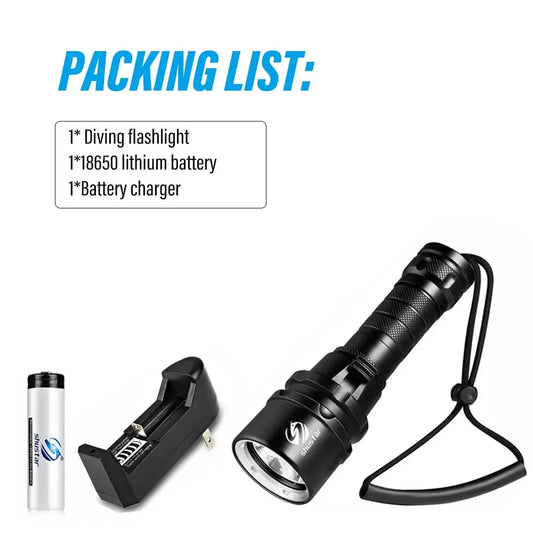 IP68 Waterproof Powerful Diving Flashlight