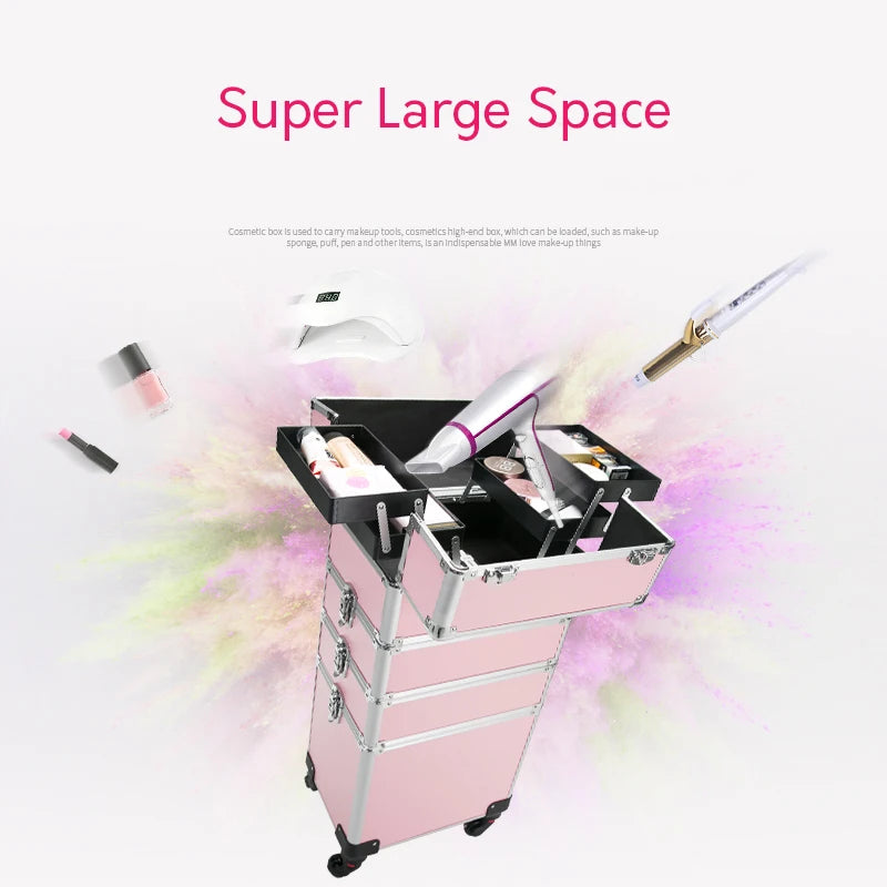 Trolley Cosmetic Bag on Wheel for Women