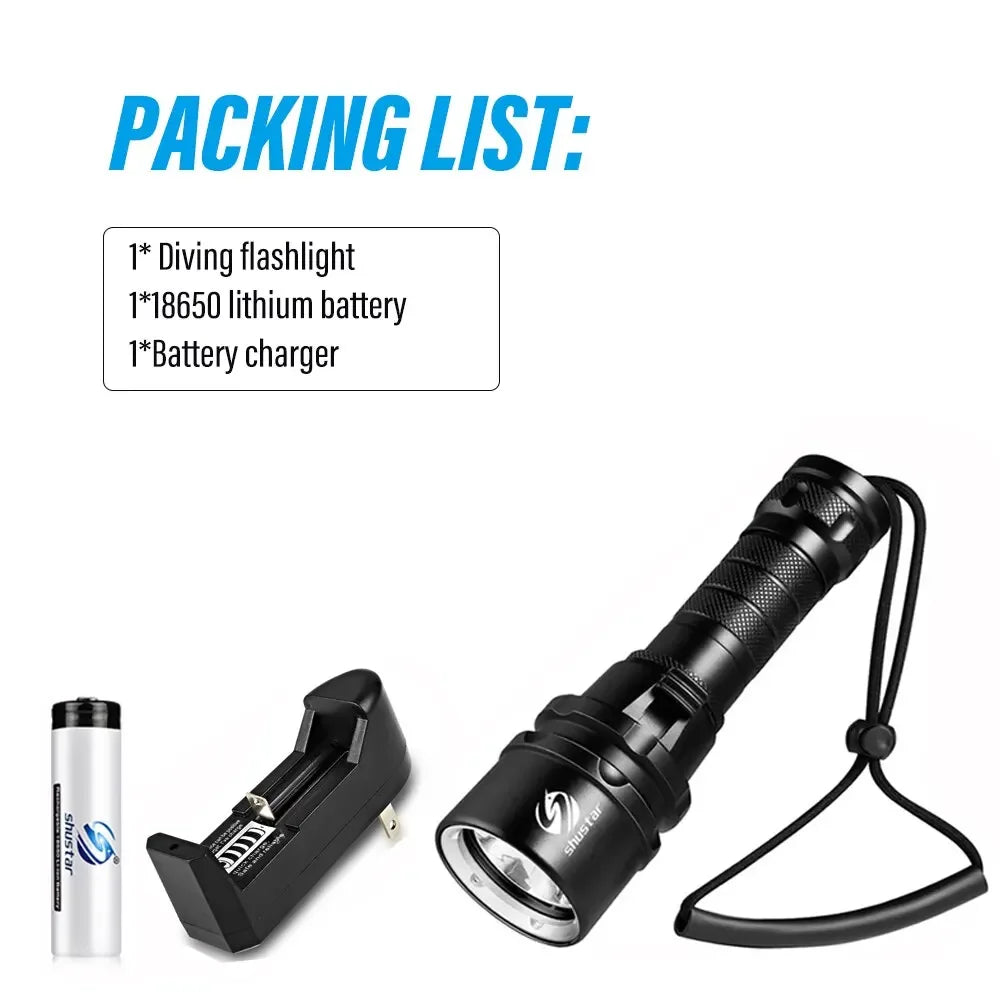 IP68 Waterproof Powerful Diving Flashlight