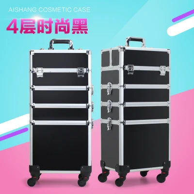 Trolley Cosmetic Bag on Wheel for Women