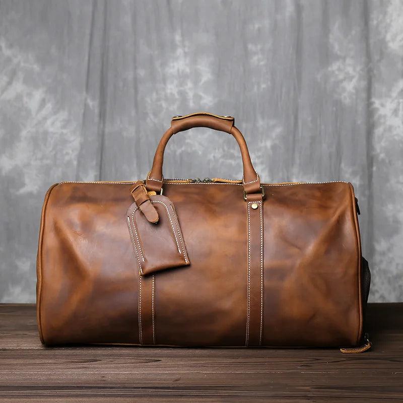 Vintage Crazy Horse Genuine Leather Travel Bag