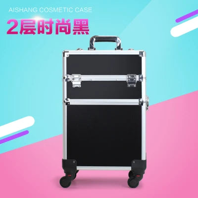Trolley Cosmetic Bag on Wheel for Women