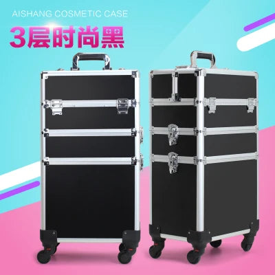 Trolley Cosmetic Bag on Wheel for Women