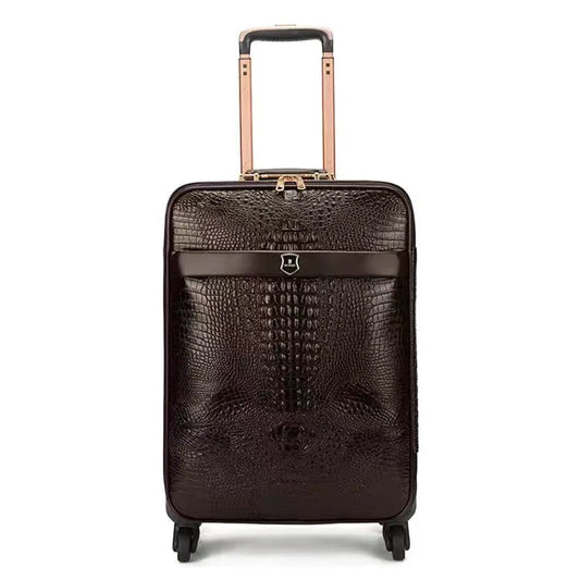 Luxury Crocodile Leather Trolley Luggage