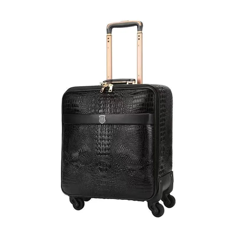 Luxury Crocodile Leather Trolley Luggage