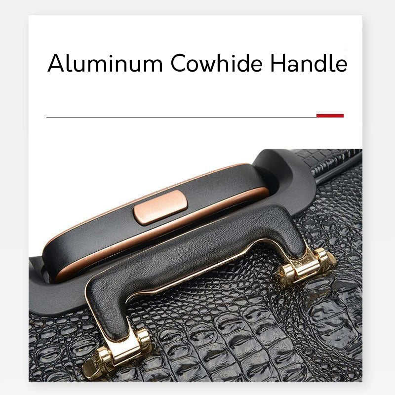 Luxury Crocodile Leather Trolley Luggage