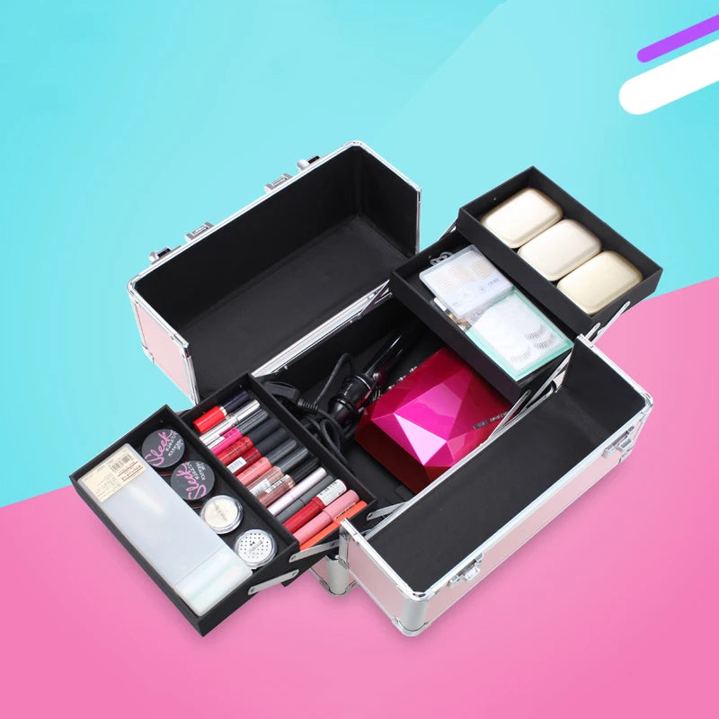 Trolley Cosmetic Bag on Wheel for Women