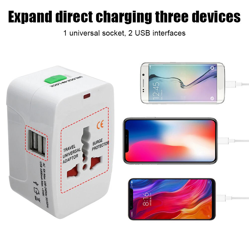 Universal Travel Charger with Dual USB