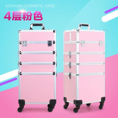 Trolley Cosmetic Bag on Wheel for Women