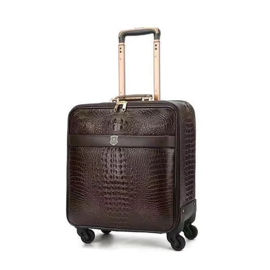 Luxury Crocodile Leather Trolley Luggage